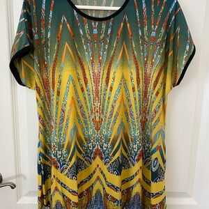 Multicolor Geometric Print Women's Top